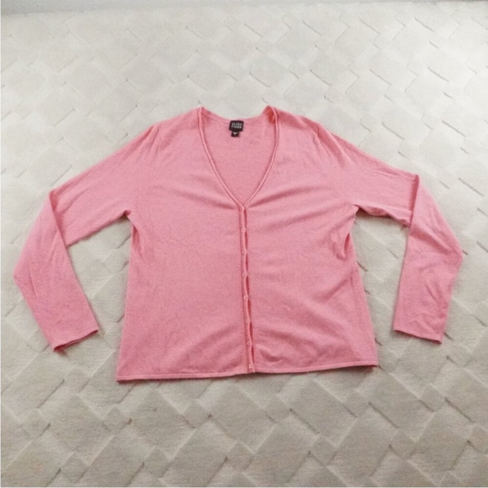 Eileen Fischer pink cardigan sweater